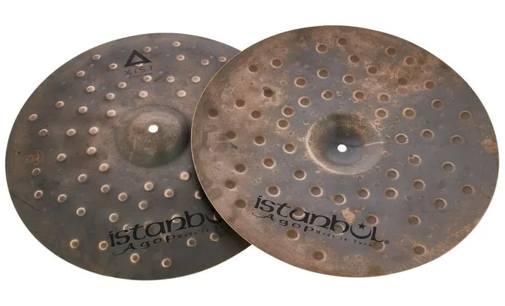 Istanbul Agop 17" Xist Dry Dark Hi-Hat, vista di tre quarti, photo 3