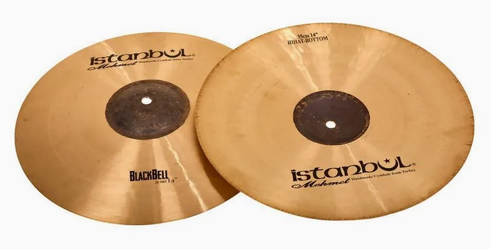 Istanbul Mehmet 14" Black Bell Hi-Hat, vista di tre quarti, photo 3