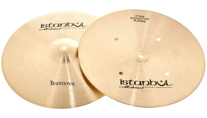 Istanbul Mehmet 15" Flat B Hole Hi-Hat Tradit., su sfondo neutro, photo 3