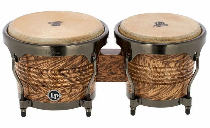 LP LPA601-HC Havana Café Bongos, su sfondo neutro, photo 2