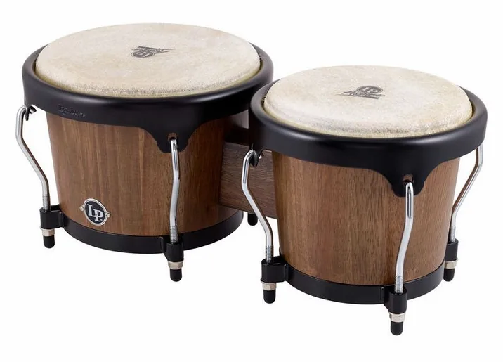LP LPA601-SW Aspire Walnut Bongos, di fronte su sfondo neutro