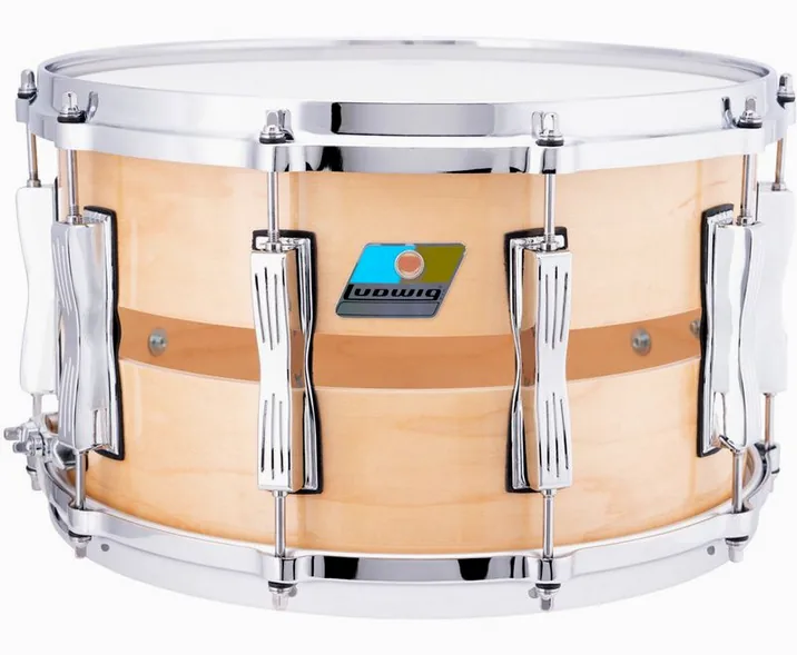 Ludwig 14"x08" Slotted Coliseum Maple, di fronte su sfondo neutro