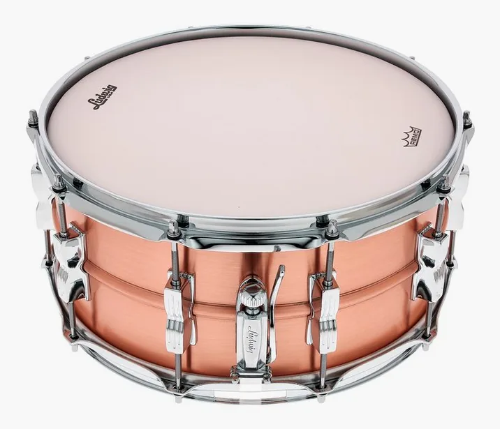 Ludwig 14"x6,5" Acro Copper Snare, vista frontale, photo 3