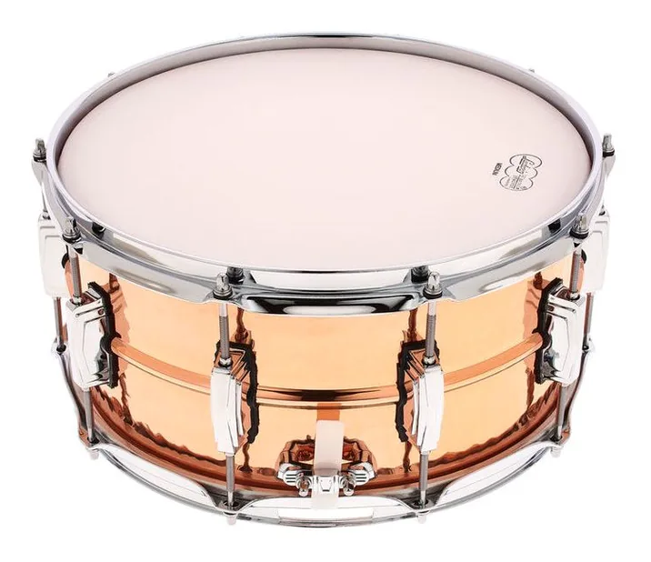 Ludwig 14"x6,5" Hammered Copper Phon., vista di tre quarti, photo 2