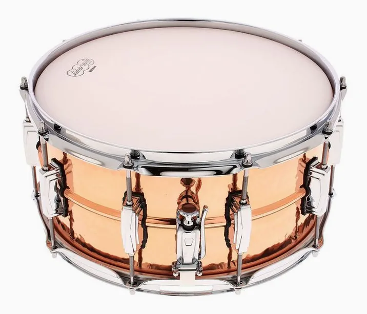 Ludwig 14"x6,5" Hammered Copper Phon., su sfondo neutro, photo 3
