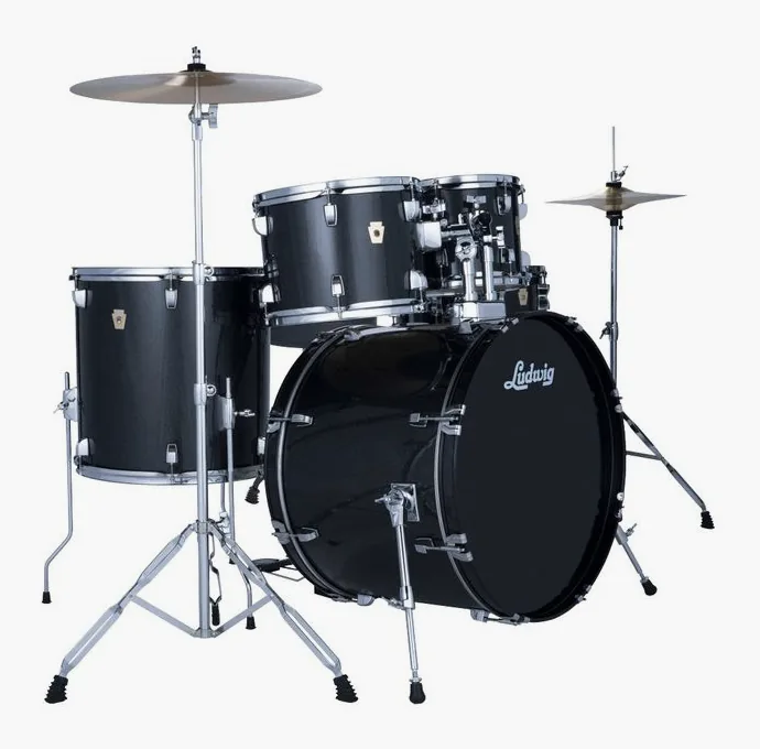 Ludwig Accent Drive 5pc Moon Dust, dettaglio frontale