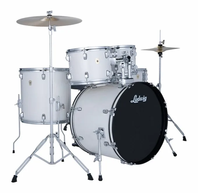 Ludwig Accent Drive 5pc Snow Dust, dettaglio frontale