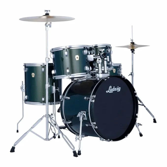 Ludwig Accent Fuse 5pc Jade Dust, di fronte su sfondo neutro