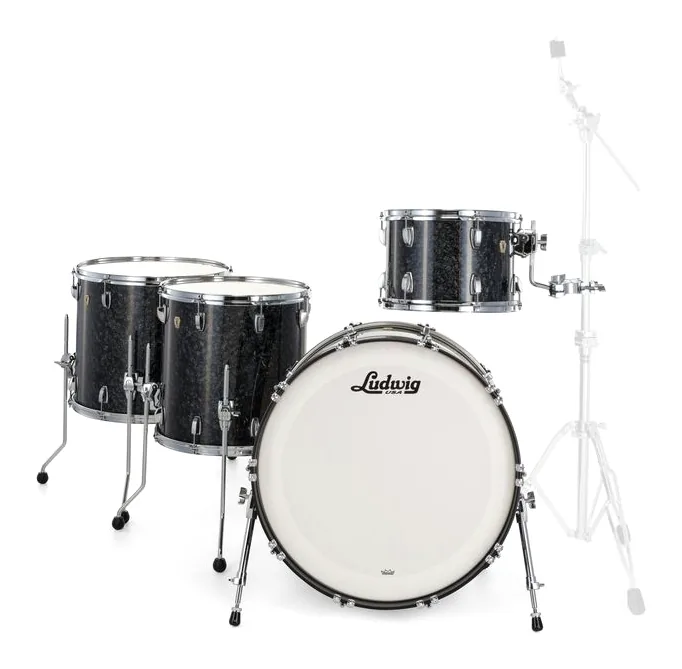 Ludwig Classic Maple 4pcs 24" Ebony P, su sfondo neutro, photo 2
