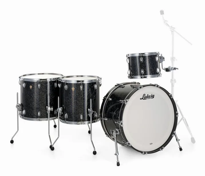 Ludwig Classic Maple 4pcs 24" Ebony P, vista di tre quarti, photo 3