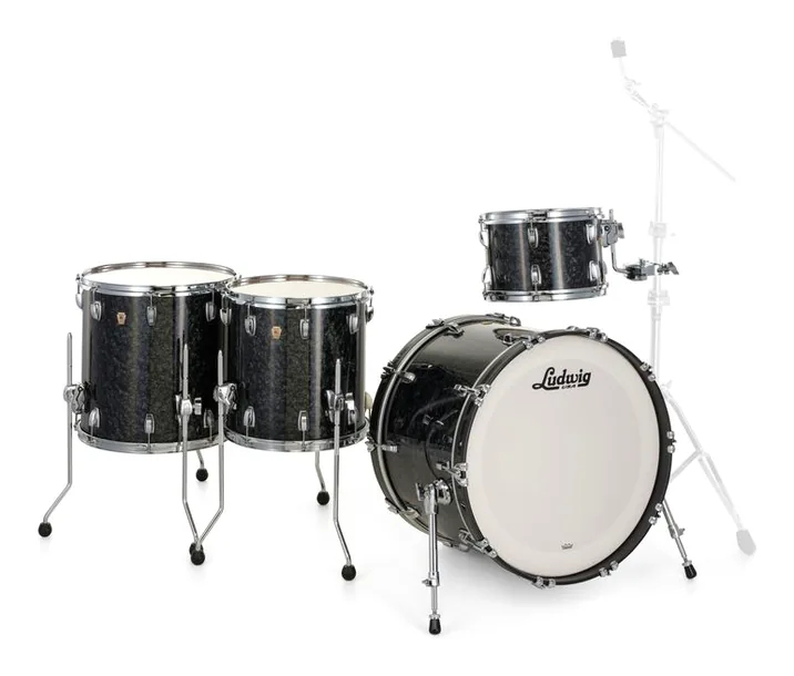 Ludwig Classic Maple 4pcs Ebony Pearl, vista di lato, photo 3