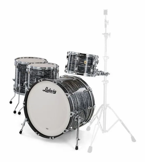 Ludwig Classic Maple 4pcs V. Black Oy, dettaglio frontale