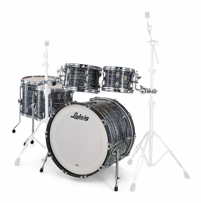 Ludwig Classic Maple 5pcs V. Black Oy, vista frontale