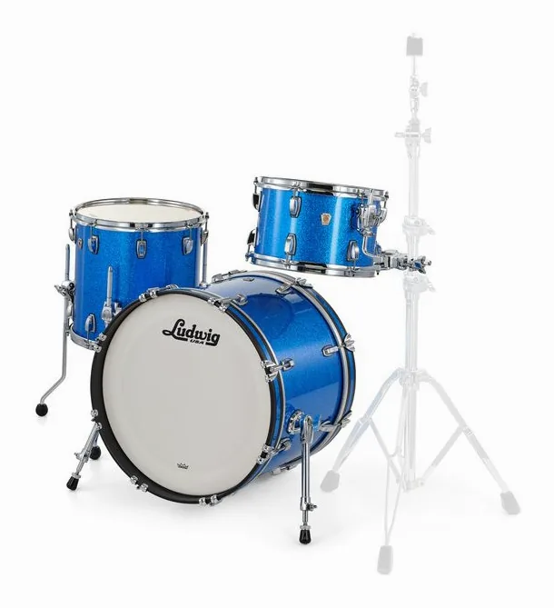 Ludwig Classic Maple Downbeat Blue S., su sfondo neutro