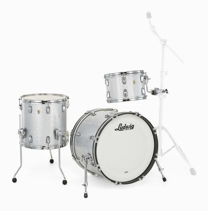 Ludwig Classic Maple Downbeat Silver, vista di tre quarti, photo 3