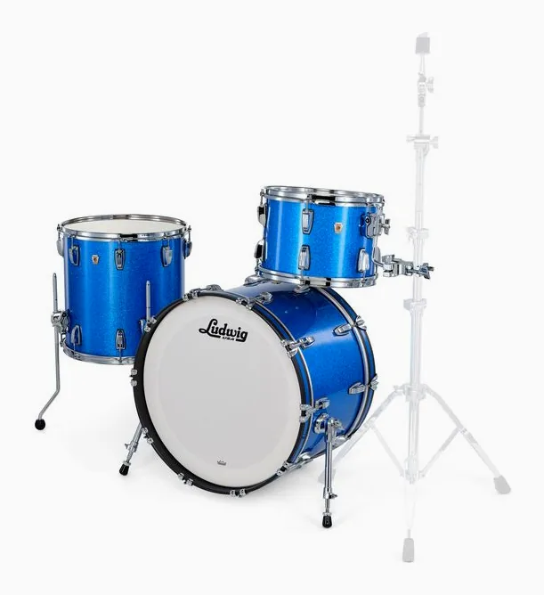Ludwig Classic Maple Fab 22 Blue Sp., di fronte su sfondo neutro