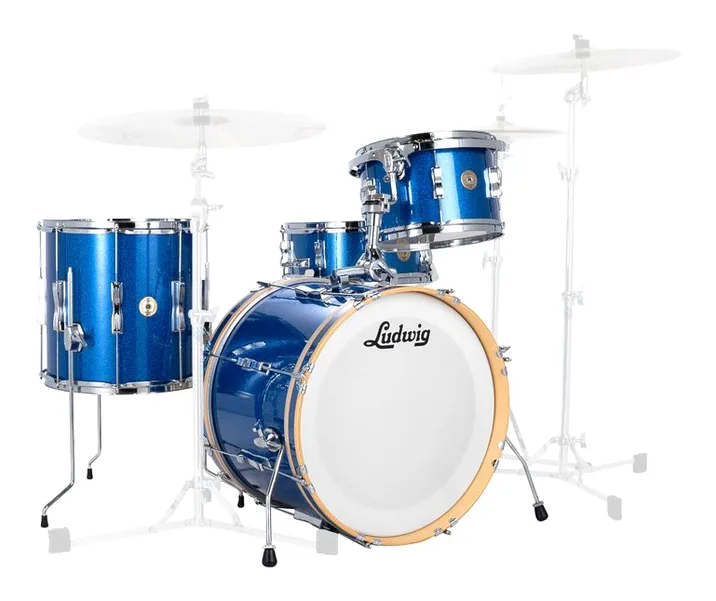 Ludwig Continental Club 20" Blue Spkl, di fronte su sfondo neutro