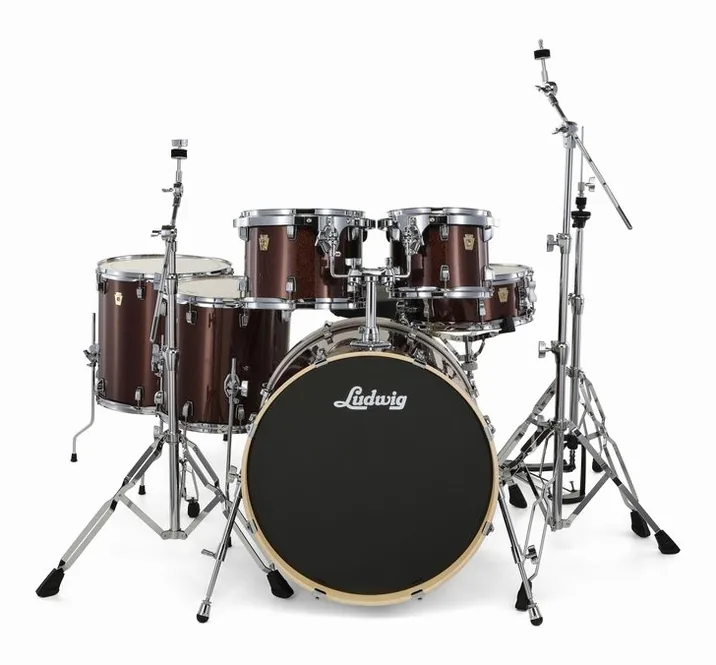 Ludwig Evolution 22" 6pc Caramel Spkl, vista di tre quarti, photo 2