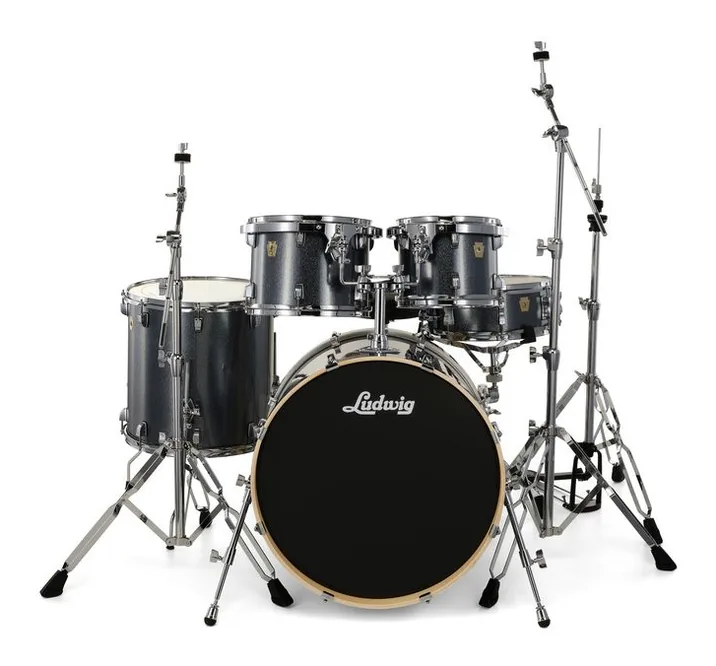 Ludwig Evolution 22" Atlantic Sparkle, di fronte su sfondo neutro