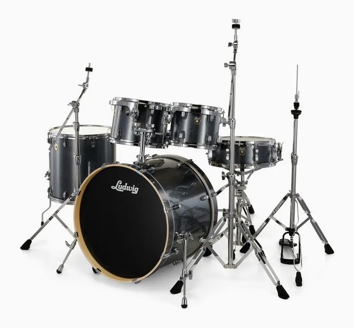 Ludwig Evolution 22" Atlantic Sparkle, vista di tre quarti, photo 2