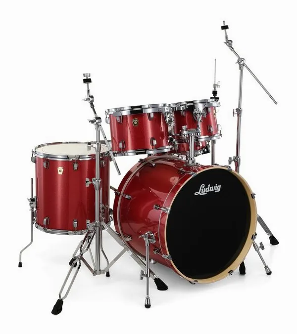Ludwig Evolution 22" Crimson Sparkle, vista di tre quarti, photo 3