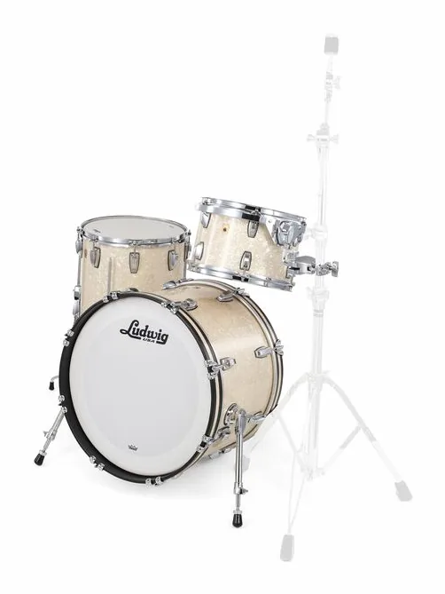 Ludwig Legacy Mahog. Downb. V.White, vista frontale