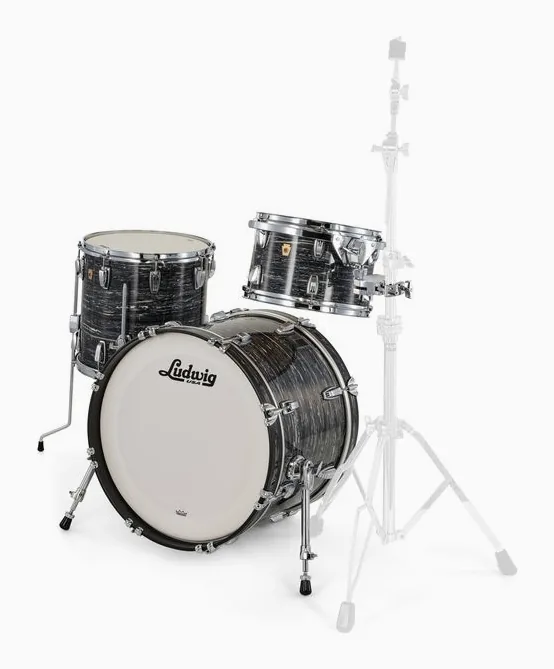 Ludwig Legacy Maple Downbeat Black Oy, dettaglio frontale