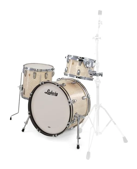 Ludwig Legacy Maple Downbeat V.White, vista frontale