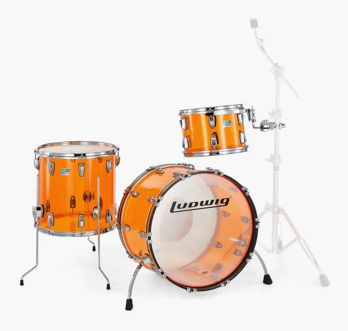 Ludwig Vistalite FAB Set Amber, vista di tre quarti, photo 3
