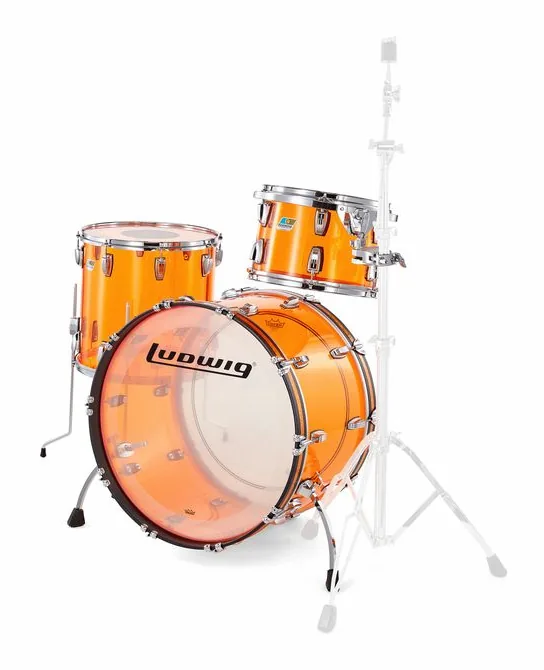 Ludwig Vistalite ProBeat Set Amber, su sfondo neutro