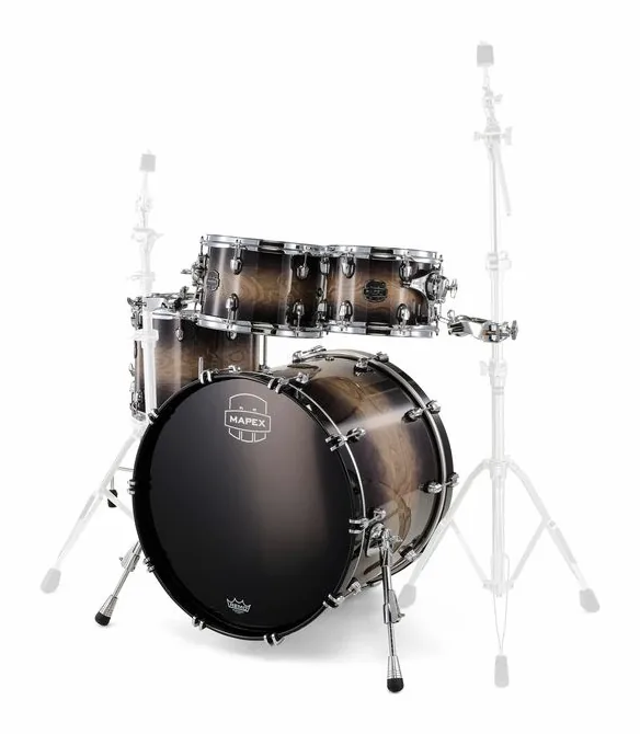 Mapex Saturn VI Fusion Black Ink, di fronte su sfondo neutro