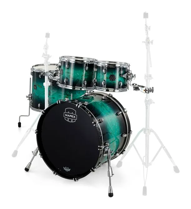 Mapex Saturn VI Stage+ Marine Teal, di fronte su sfondo neutro