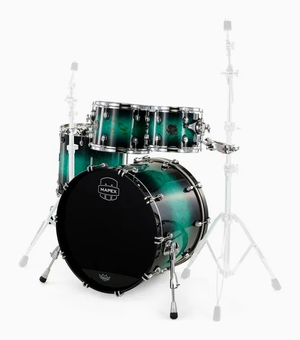 Mapex Saturn VI Stage Marine Teal, di fronte su sfondo neutro