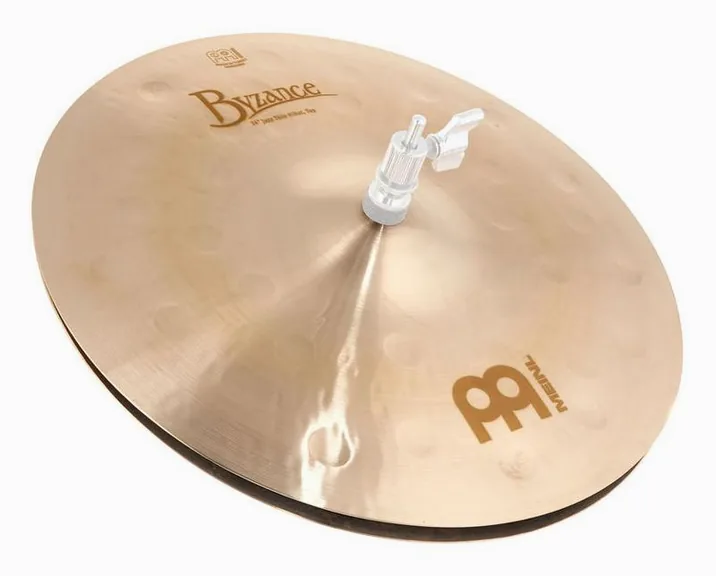Meinl 14" Byzance Jazz Hi-Hat Thin, di fronte su sfondo neutro