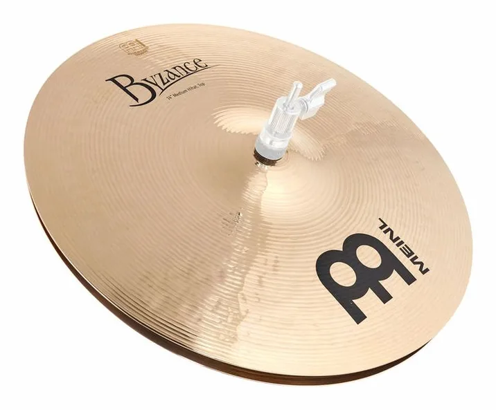 Meinl 14"Byzance Medium HiHat Brill., di fronte su sfondo neutro