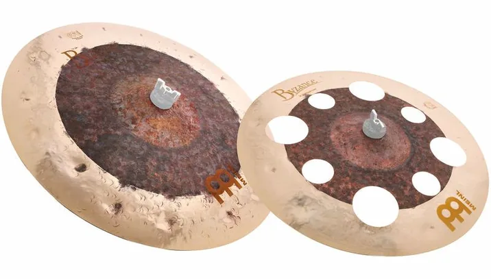 Meinl Byzance Dual Crash Cymbal Set, di fronte su sfondo neutro