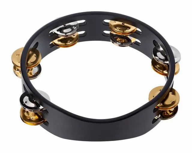 Meinl CTA2M-BK Compact Tambourine, su sfondo neutro, photo 2
