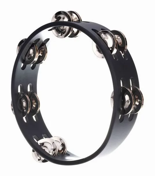 Meinl CTA2S-BK Compact Tambourine, su sfondo neutro, photo 3