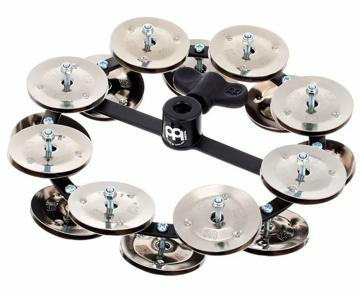 Meinl HTHH2BK Hi-Hat Tambourine, di fronte su sfondo neutro