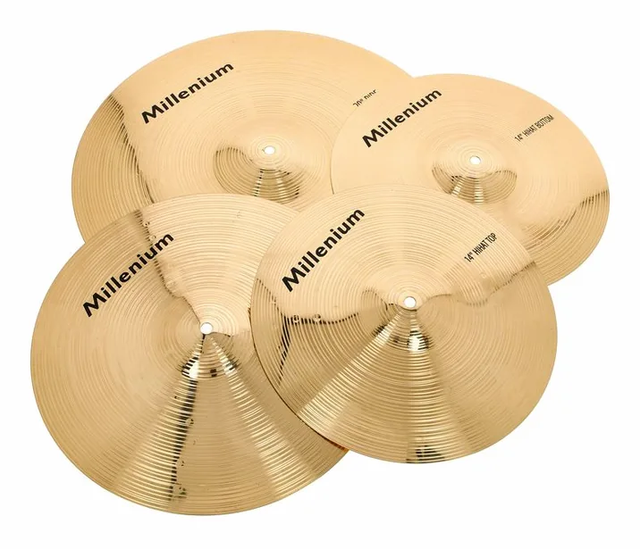 Millenium Brass Cymbal Set Standard, vista frontale