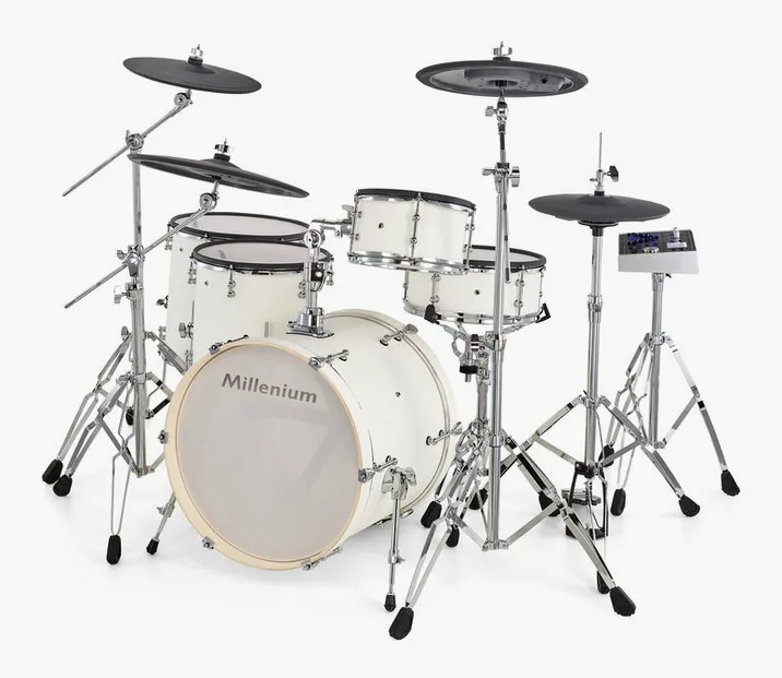 Millenium MPS-1000 D2 E-Drum Set PW, di fronte su sfondo neutro