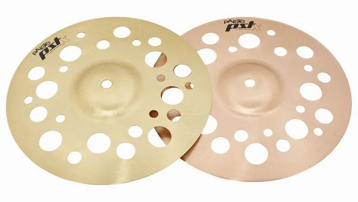 Paiste 10" PSTX Swiss Hats, di fronte su sfondo neutro