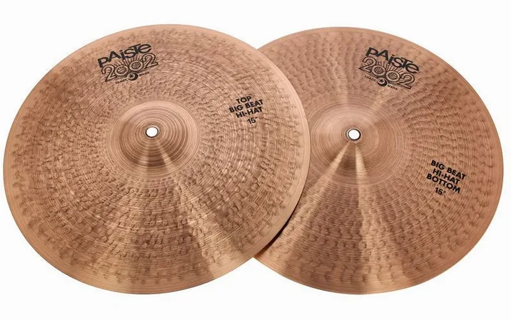 Paiste 15" 2002 Black Big Beat Hi-Hat, vista dall'alto, photo 2