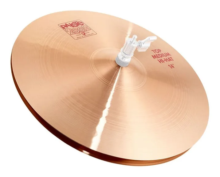 Paiste 2002 Classic 14" Medium Hi-Hat, di fronte su sfondo neutro
