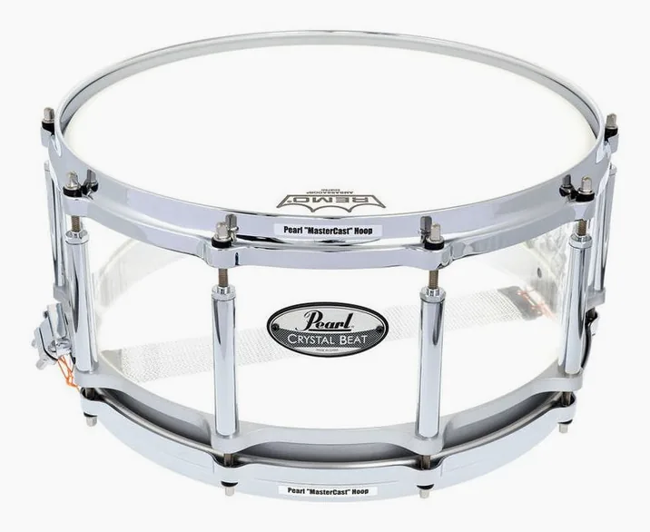 Pearl 14"x6,5" CRB Free Float. Clear, dettaglio frontale
