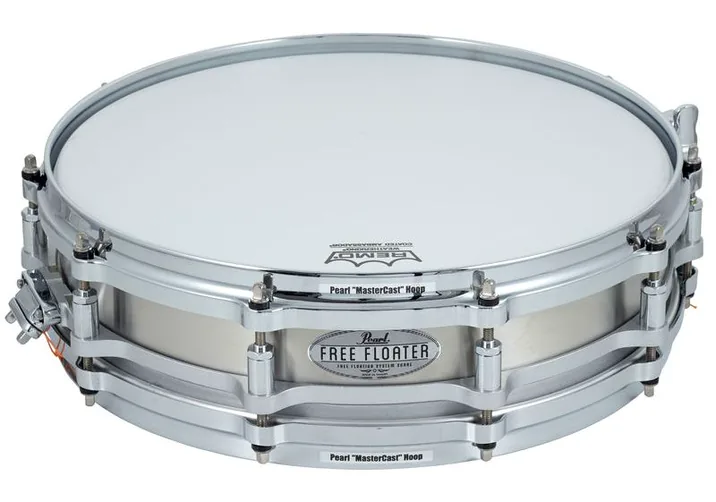 Pearl 14"x3,5" Free Floating Steel, dettaglio frontale