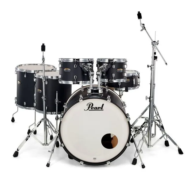 Pearl Decade Maple 6pc Satin Black, vista frontale, photo 2