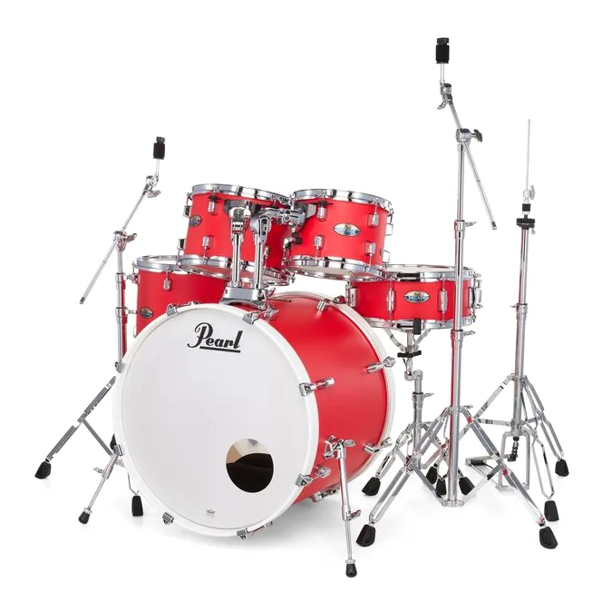 Pearl Decade Maple Studio Racing Red, di fronte su sfondo neutro