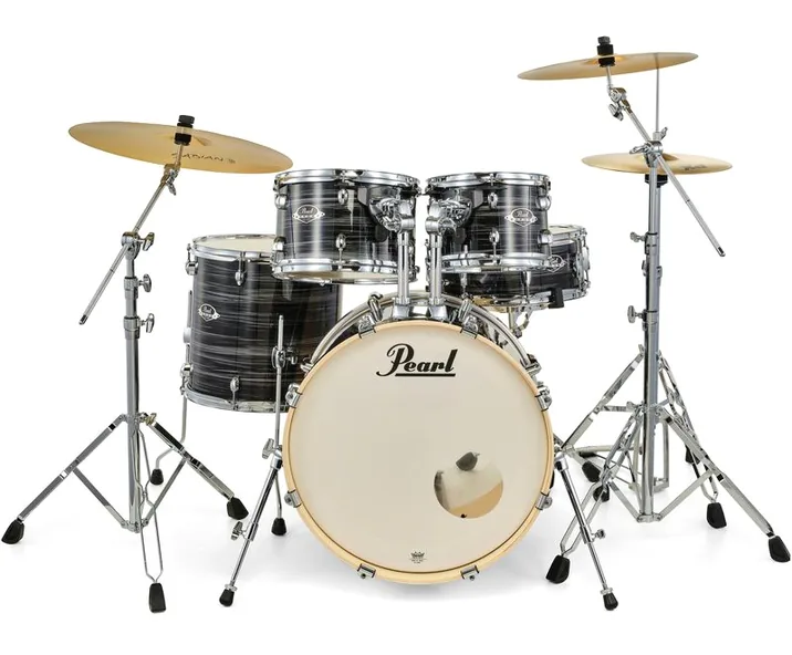 Pearl Export 22" Rock G.Silver, di fronte su sfondo neutro