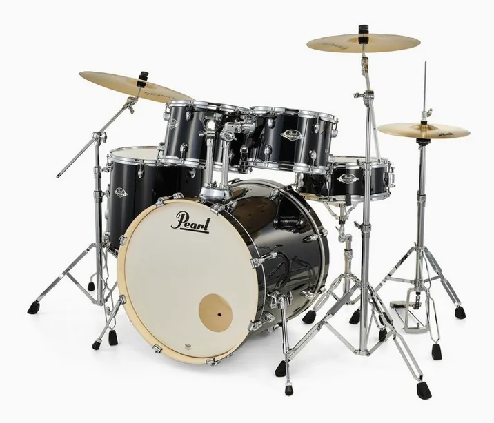 Pearl Export 22" Rock Jet Black, dettaglio frontale